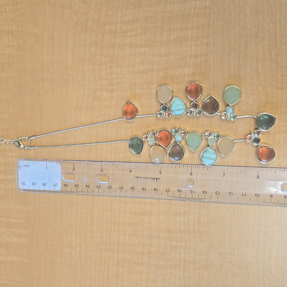 Trifari Gold Tone Multi Colored Statement Bib Nec… - image 8